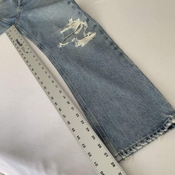 Agolde Jeans 90s Mid Rise Loose Sz 23 Light Wash Denim Button Fly Grunge Street - Picture 10 of 13